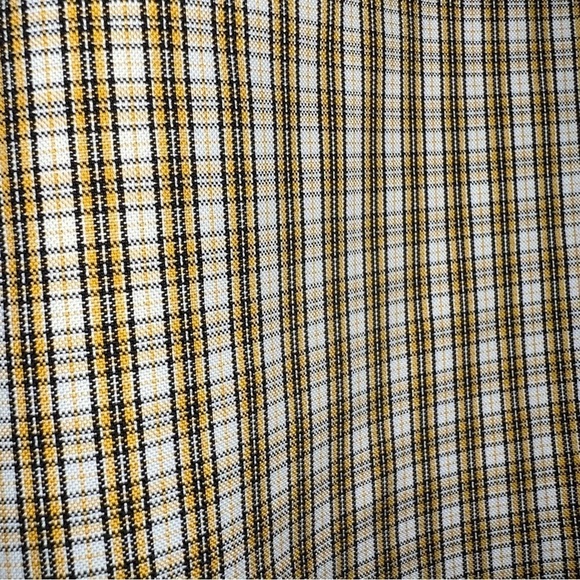 Eddie Bauer Men’s Yellow and White Plaid Button Down Long Sleeved Shirt Size XLT - Picture 4 of 5